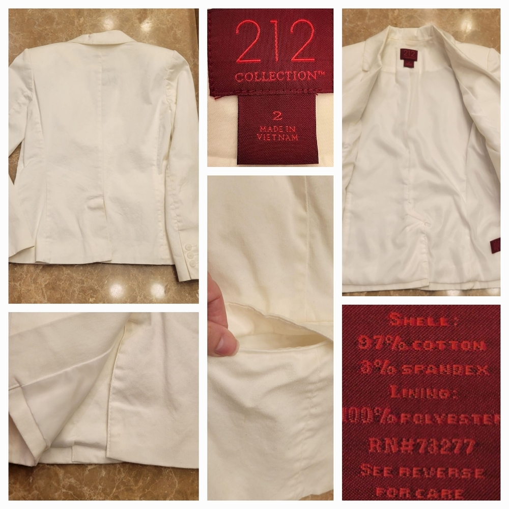 212 Collection White Blazer,  Sz 2 - Picture 16 of 16
